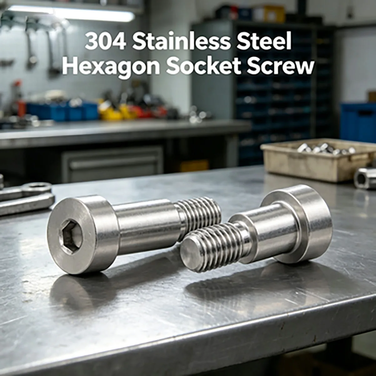 M2‑M10 304 Stainless Steel Hexagon Socket Cap Head Shoulder Screw, Roller Bearing Allen Bolt Mechanical Hardware Fastening Parts