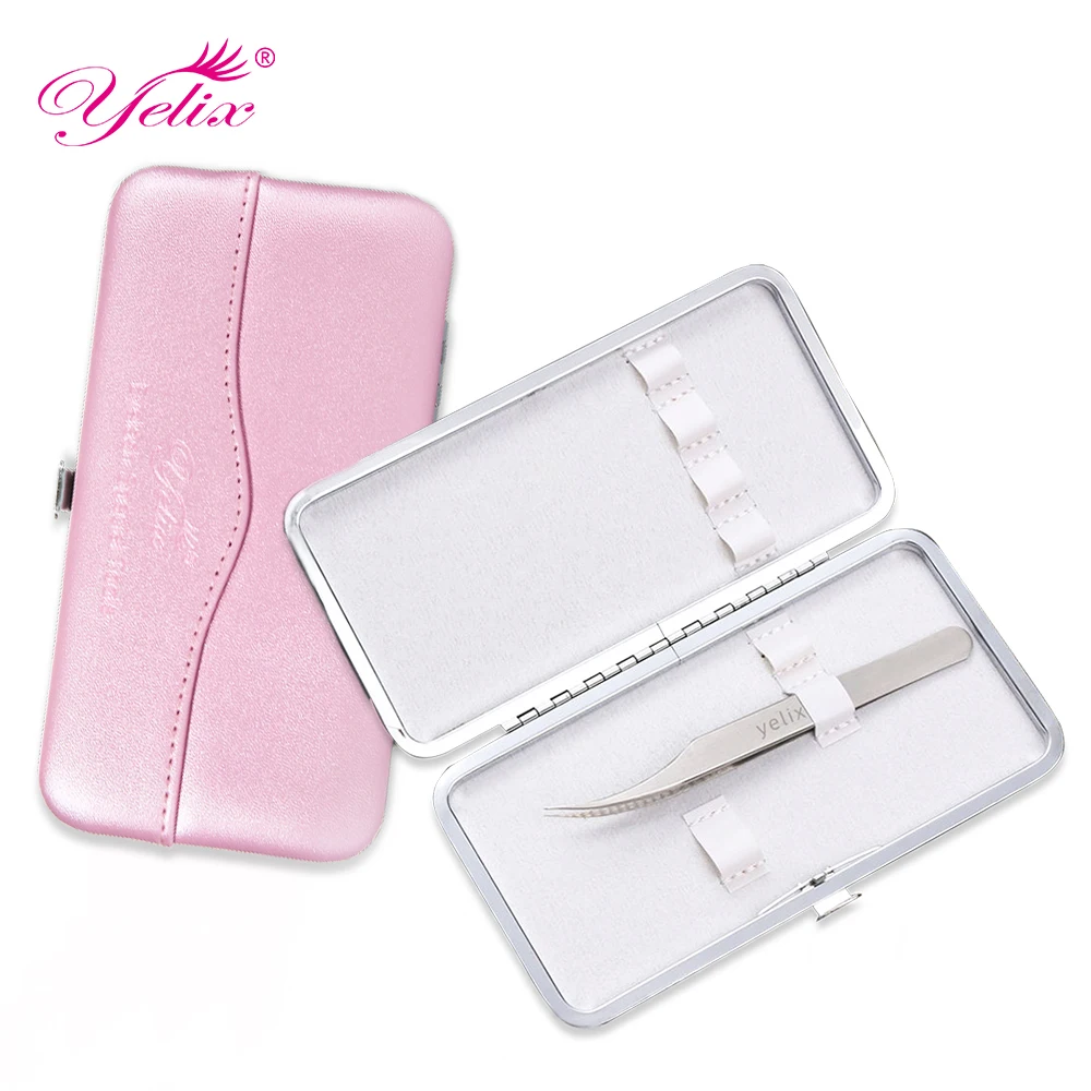 Yelix Tweezers Holder Eyelash Extension Set Tweezer Bag PU Leather Eyelash Storage Case Extension Tools