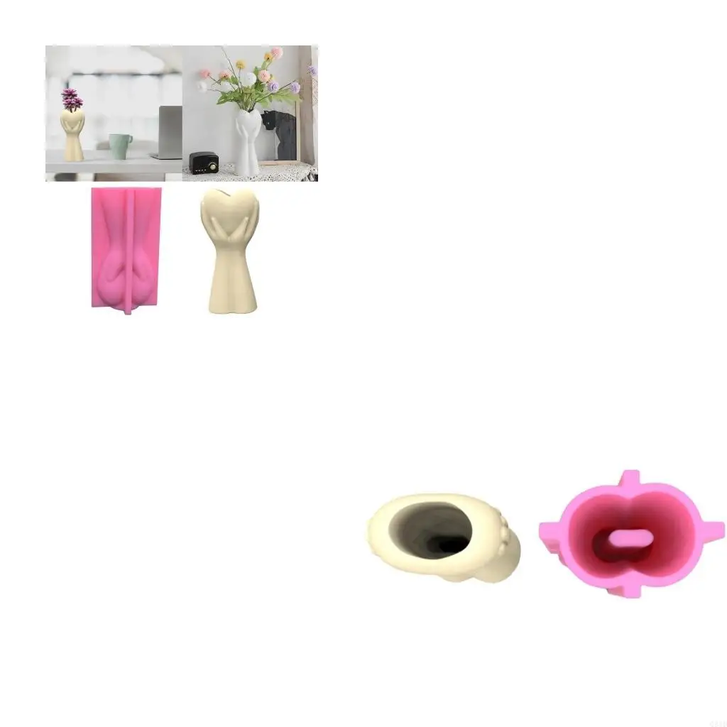 

Сердце держит в руке сочный цветочный горшок, форма для гипсового бетона, кристалл, форма для эпоксидной смолы, ваза для цветов,