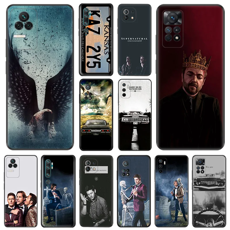 Soft Case for Redmi Note 11 11S 10 Lite 10S 12 12s Note11 Pro 5G 9 9T 8 8T 7 9S Supernatural Dean Black Phone Cases Cover