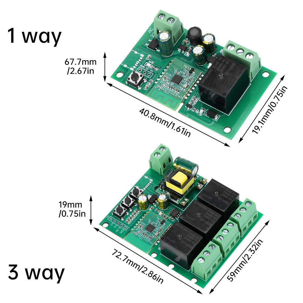 AC220V 10A 1-channel 2-channel 3-channel Bluetooth WIFI Smart Switch Relay modul Interlock Mode Remote Control Switch modul