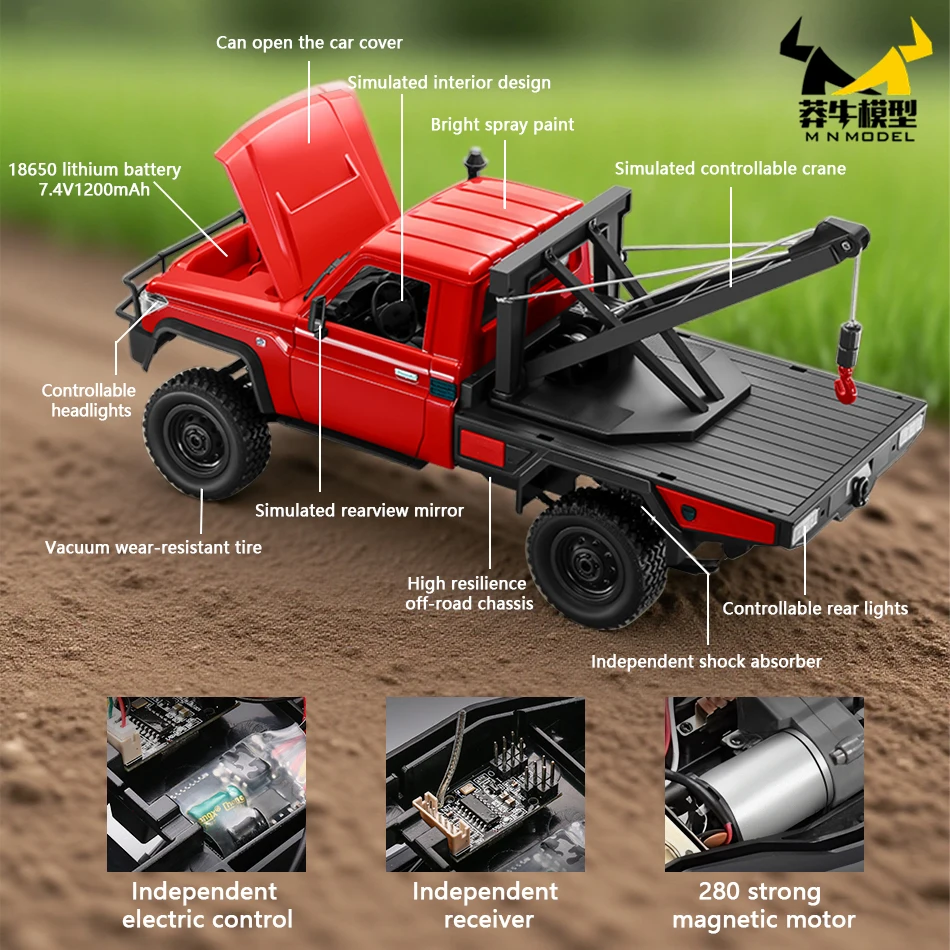 Mn modelo 1:12 4x4 controle remoto cidade engenharia carro guindaste veículo off-road caminhão de escalada captador rock crawler brinquedo para adulto