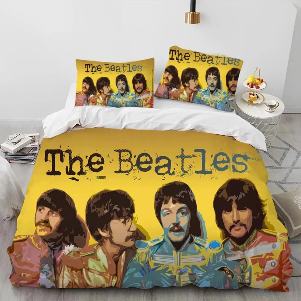 3D B-Beatles Rock Stand Star Bedding Set Boys Girls Twin Queen Size Duvet Cover Pillowcase Bed Kid Adult Home Textileextile