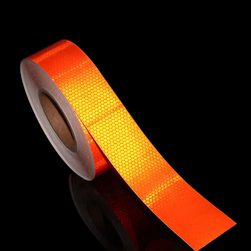 Bande réfléchissante en PVC, 5cm x 10m, Film adhésif réfléchissant en vinyle, nid d\'abeille, rouge, jaune, bleu, vert, Orange