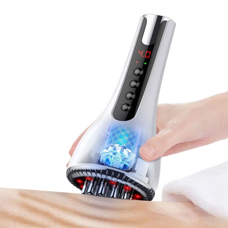 Micro-Current Heating Vibration Gua Sha Device Handheld Massager Rechargeable Micro Meridian Massage Brush