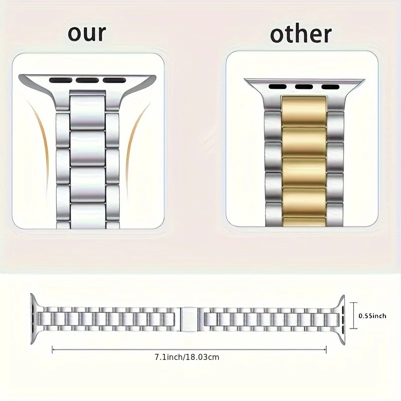 Cinturino in acciaio inossidabile per apple watch, 44/45/46mm, 40mm, 42-38-41mm, bracciale in metallo ultra sottile 2 49mm, serie iwatch 10 8 7 6 SE