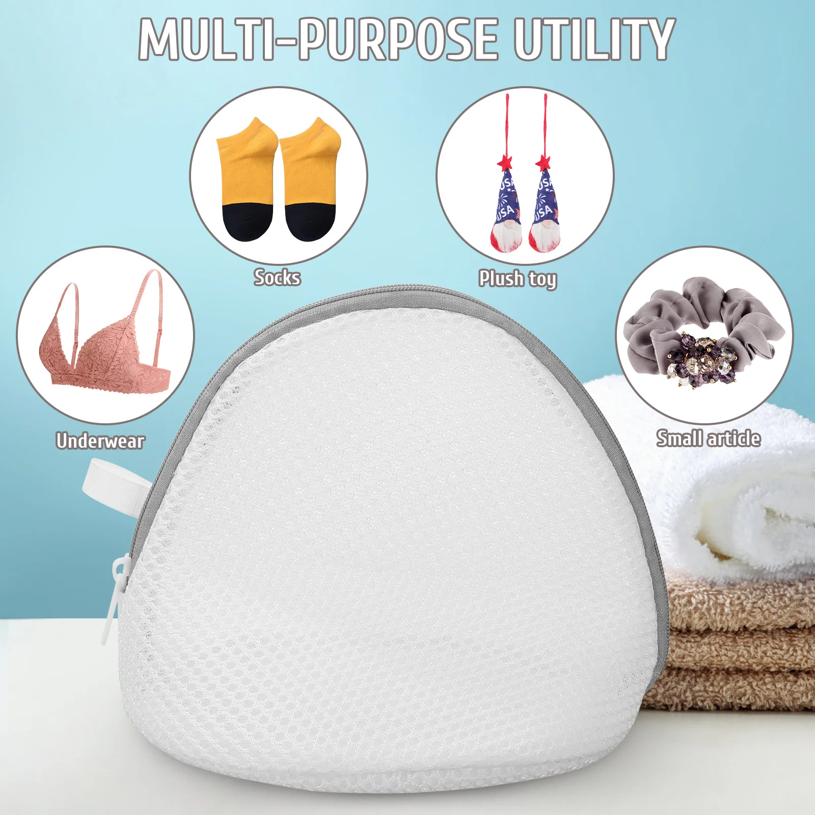 

2 Pcs Three-dimensional Laundry Bag Mesh Bags For Protective Cover Washer Polyester Net Travel
