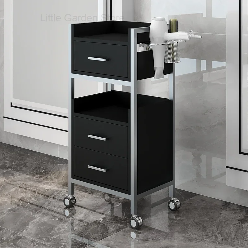 Chariot à Roulettes Portable pour Salon de miles, Meuble de Salon Professionnel Blanc, Rangement des Aers de Proximité, MQ50TC