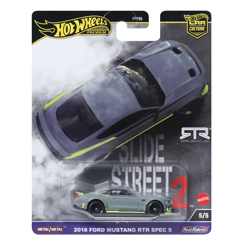 

Official Hot Wheels Premium Car Culture Slide Street 2 Toys Boys 1/64 Diecast Ford Mustang RTR Spec Vehicles Models Gift