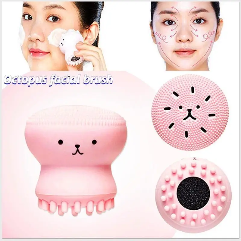 Facial Cleansing Brush, Small Octopus Brush, Cleansing Facial Cleanser, Silicone Blackhead Cleaning Tool