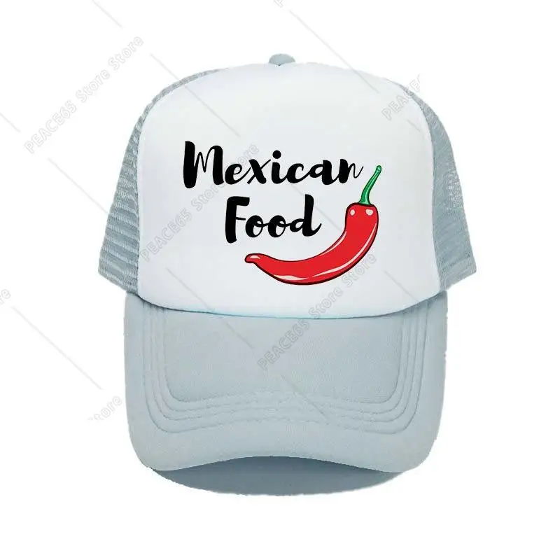 Women Men Shop Chilli Caps & Hats Red Hot Chilli Pepper Trucker Hat Cartoon Chilli Mexican Food Basebal Cap