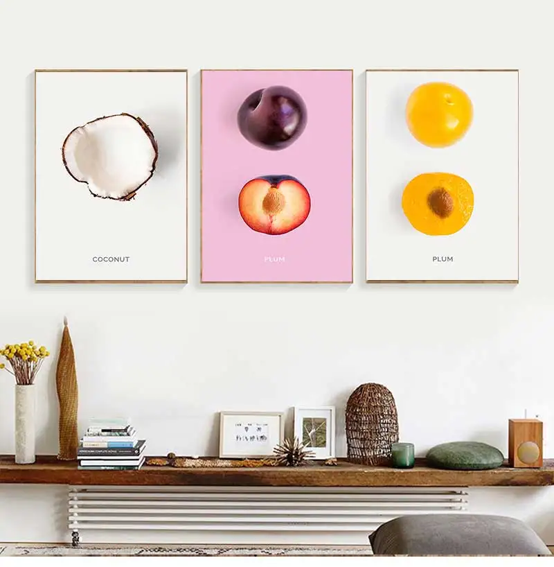 Strawberry Kiwi Posters Nursery Dining Living Room Prints Nordic Painting Art Home Decor 16 Fruits Pictures Avocado Pineapple