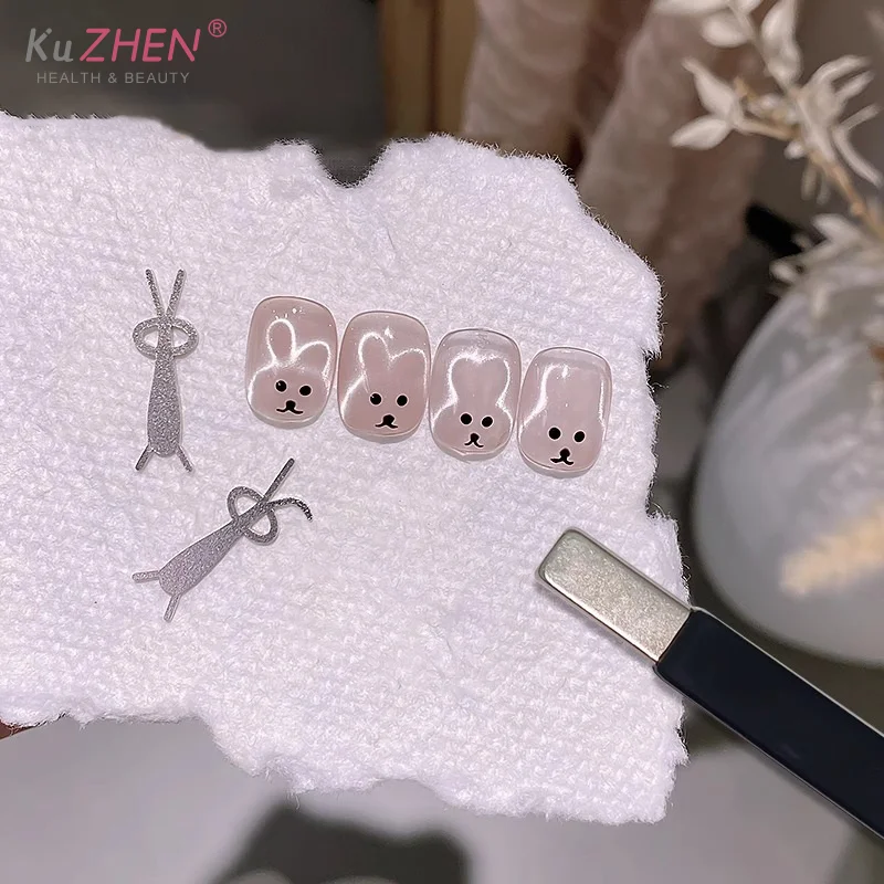 CAT EYE MAGNET Stick ชุดเครื่องมือเล็บเหล็กขนาดเล็กชิ้น MAGNET Stick สร้างกระต่ายหัวใจรูปแบบแม่เหล็กภาษาโปลิชคํา Effects เล็บ