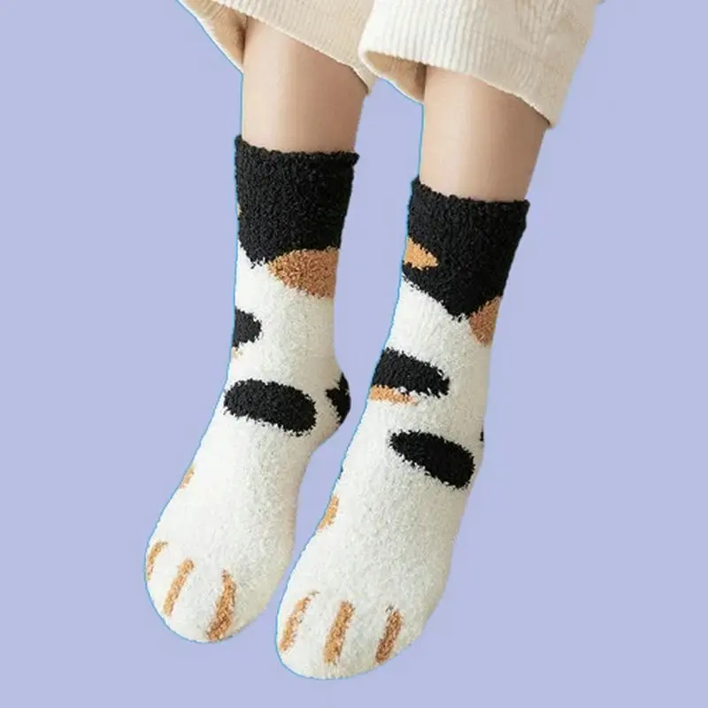 5 Pairs Cats Paw Stripe 3D Socks Hosiery Toe Zebra/Tiger/Cat Foot Socks Cute Cartoon Animal Fingers 2024 New Fashion Women Socks