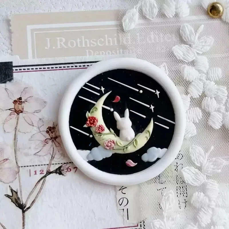 Timbri creativi Sigillo di lacca Parco divertimenti estivo Sigillo di rilievo alieno Testa Incontro Cigno Invito Busta Sigillo Testa di rame