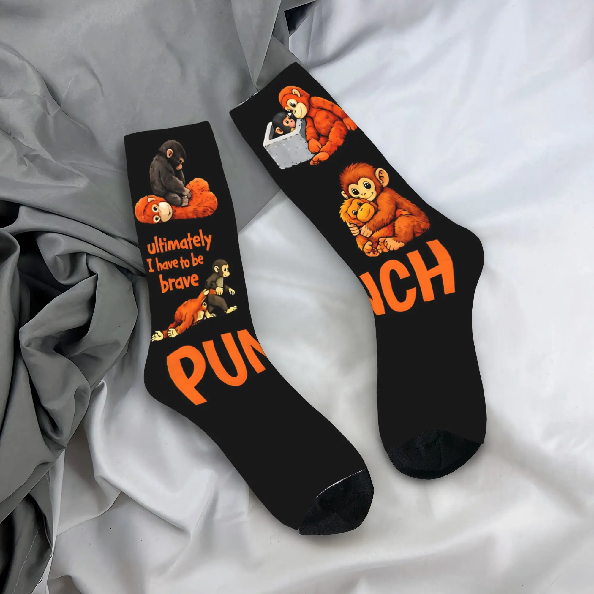 

Мужские носки для взрослых Baby Monkey Punch, противоскользящие, теплые, мягкие, осенние, с готическим принтом, для активного отдыха и спорта