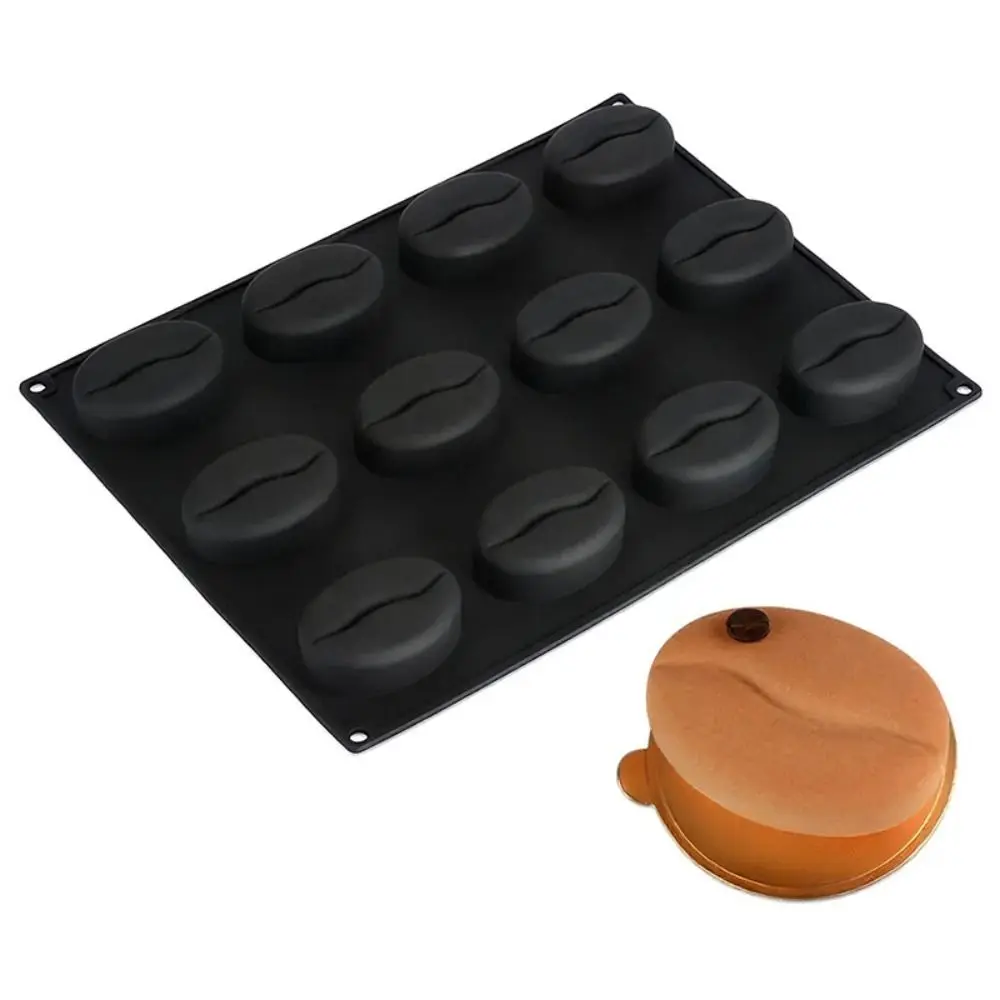 6/12/28 Cavity Coffee Beans Silicone Mold Heat Resistant Flexible Dessert Mold Food Grade Silicone Handmade French Pastry Mold