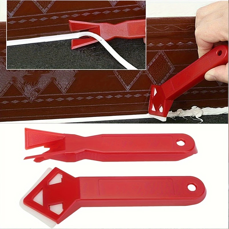 2 conjuntos (4 peças) ferramentas de reboco raspador de silicone, raspador de canto interno, ferramentas de raspador, ferramentas de reparo de amassados, raspador pequeno
