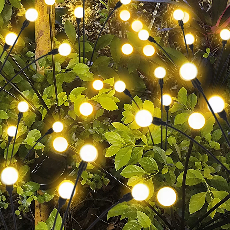 

6/8/10 LEDs Solar Garden Lights Powered Firefly Lights Outdoor Waterproof Vibrant Garden Lights for Patio Pathway Decoration