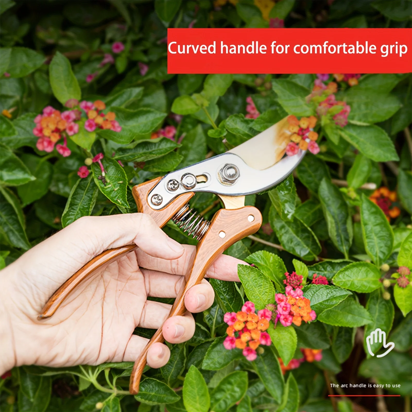 Deli gunting pemangkas taman 8.5 inci, gunting penghemat tenaga kerja untuk alat berkebun gunting pemangkas tanaman taman alat Bonsai