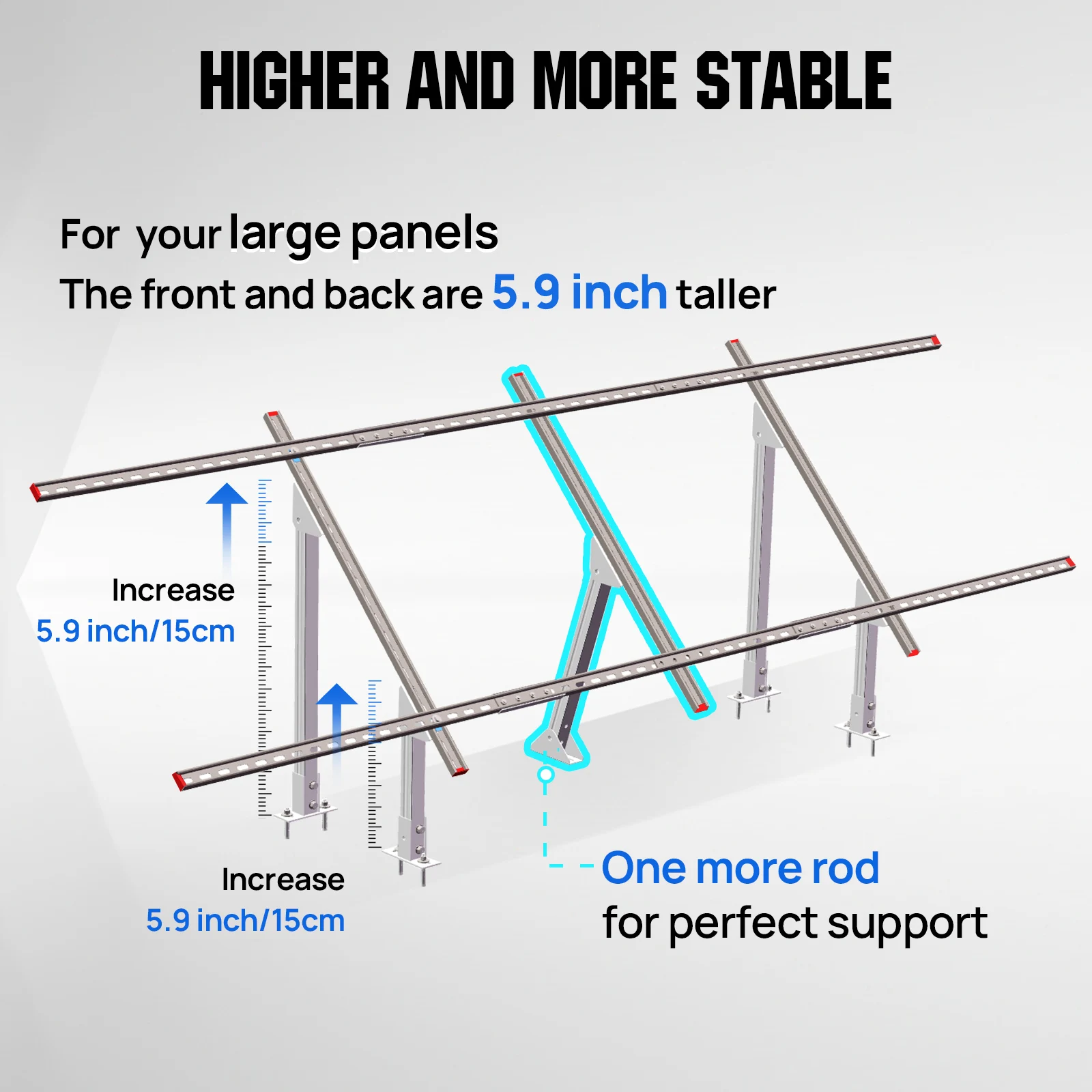ECO-WORTHY 780W 4PCS 195W 3.12KWH Solar Panels with Upgrade Ground Mount for Shed, Home, Farm & Garden, Mounting Bracket