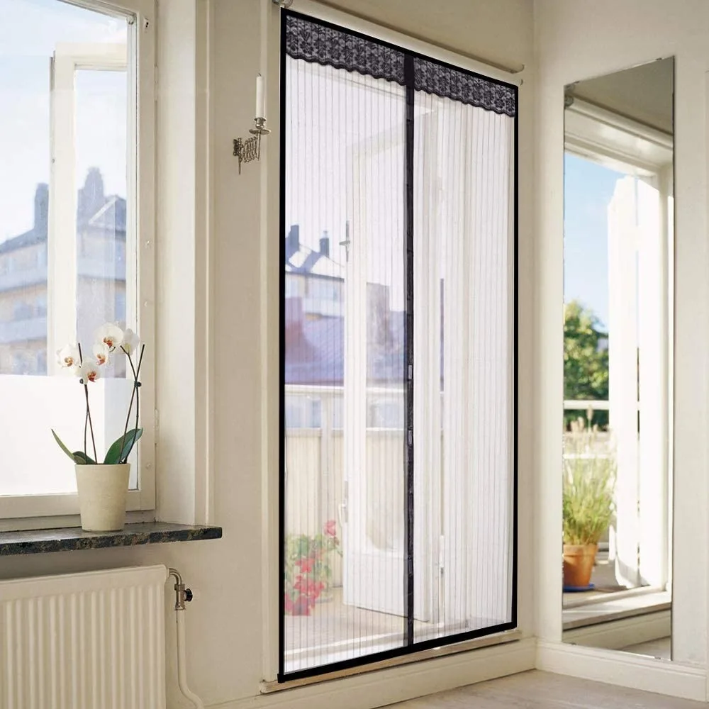 5Pcs Magnetic Anti-Mosquito Door Curtain, Automatic Closing, Breathable, Mosquito and Pet Protection, Suitable for Home, Bedroom, Kitchen, Living Room, Garage Door