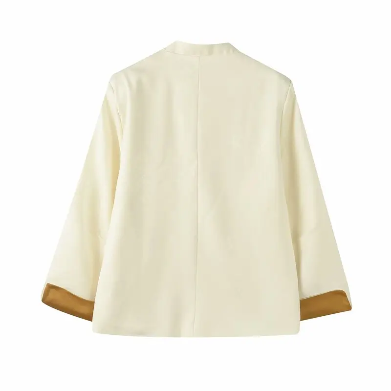 

Spring Summer 2024 Women's Design Slimming Versatile Bamboo Le Pattern Embroidery Jaet Loose Fit Regular Length Outerwear