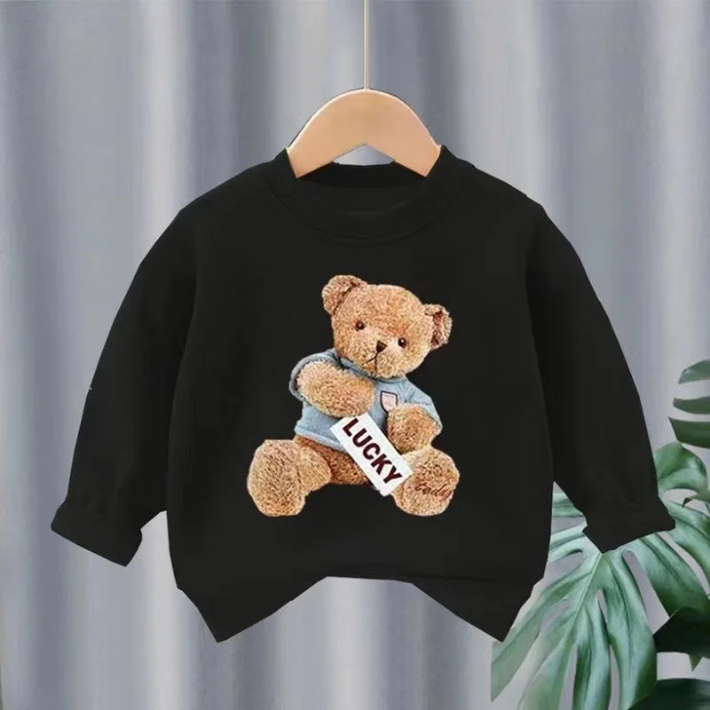 Autumn Baby Girl Boy Clothes Set Children Sports Cartoon bear Sweatshirt Top and Pants Buttom Two Piece Suit Cotton Tracksuit