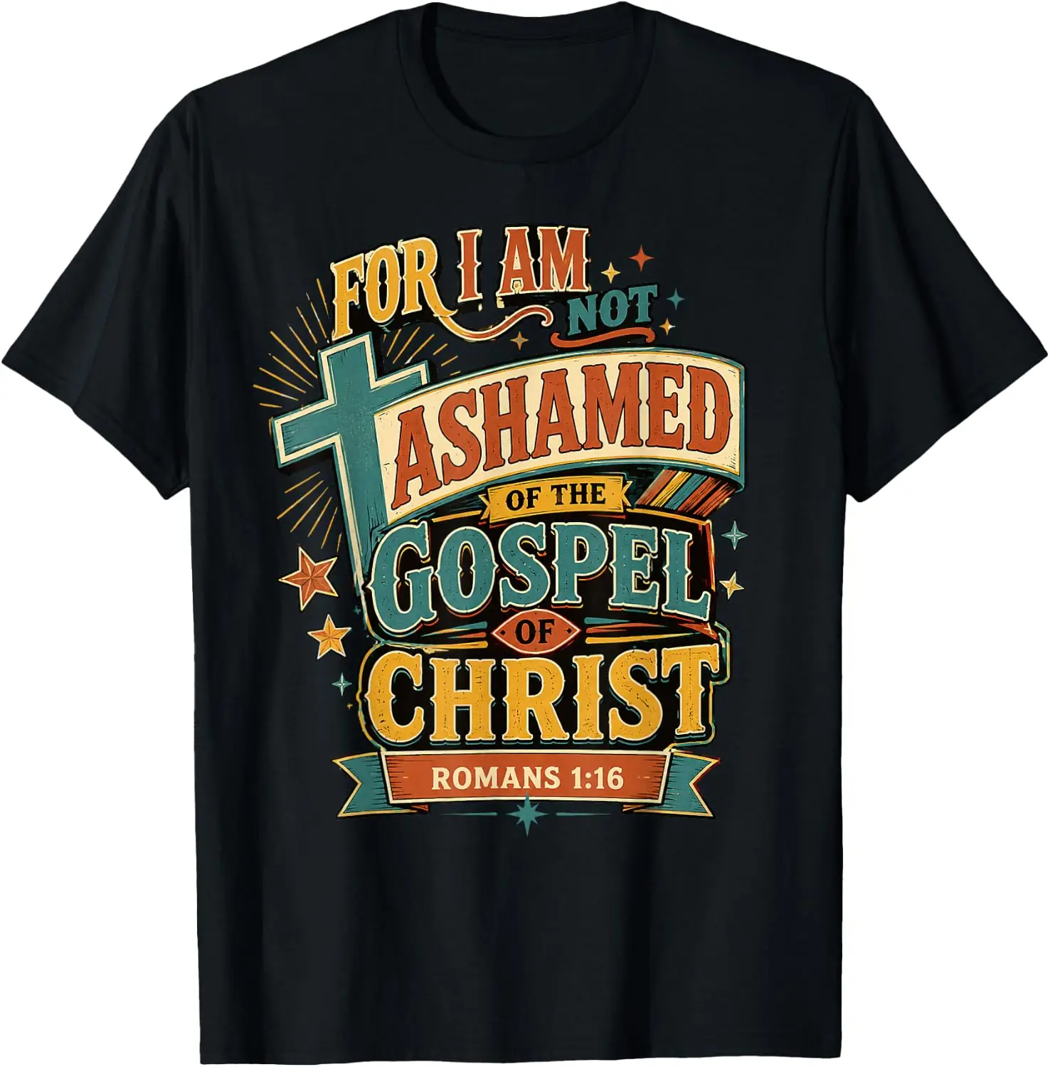 I Am Not Ashamed The Gospel Of Christ Romans Christian T-Shirt 100% Cotton Trendy Y2K Short-Sleeve Tee-Soft, Quick-Drying,