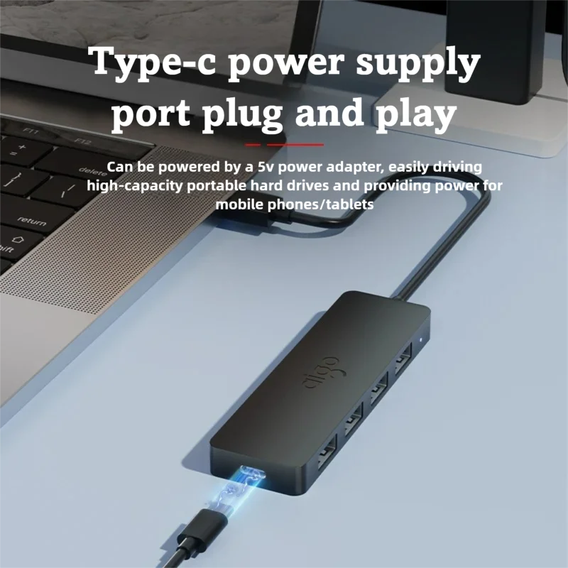 AIGO USB HUB 4 Ports USB C/A Hub Type C to USB3.0 Splitter Adapter For Laptop Desktop PC Accessories Splitter Docking Station - view 4