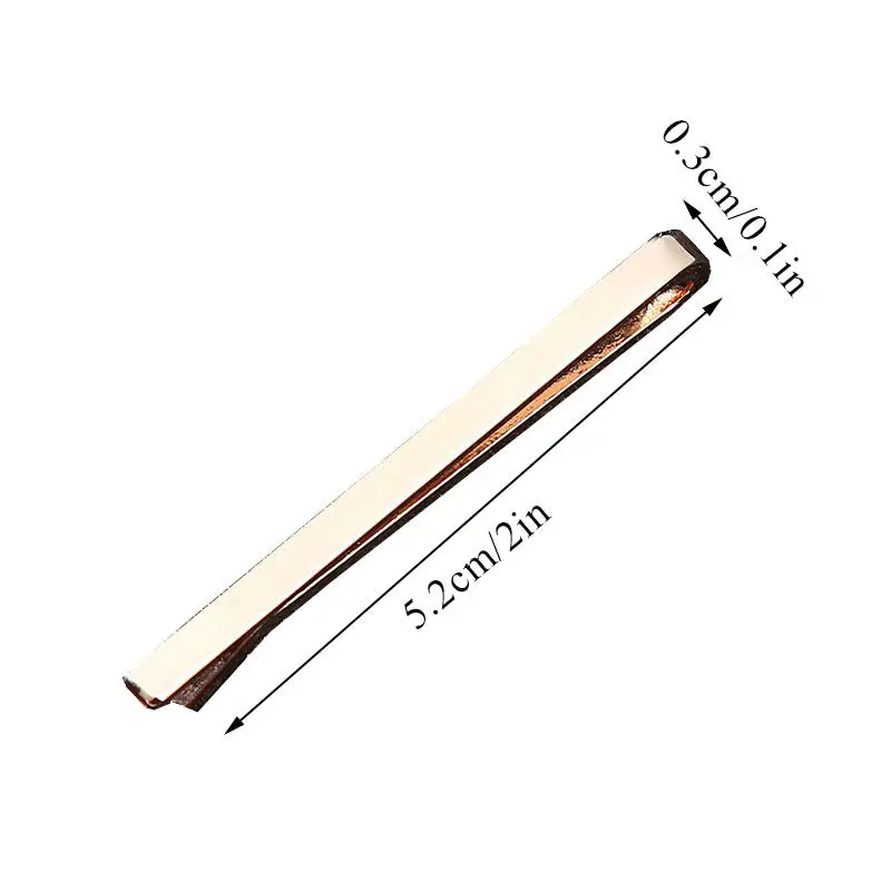 2023 New 53mm*5mm Men Stainless Steel Tie Clip Bar Brooch Clasp Chic Fashion Solid Color Slim Collar Useful Neck Tie Pin