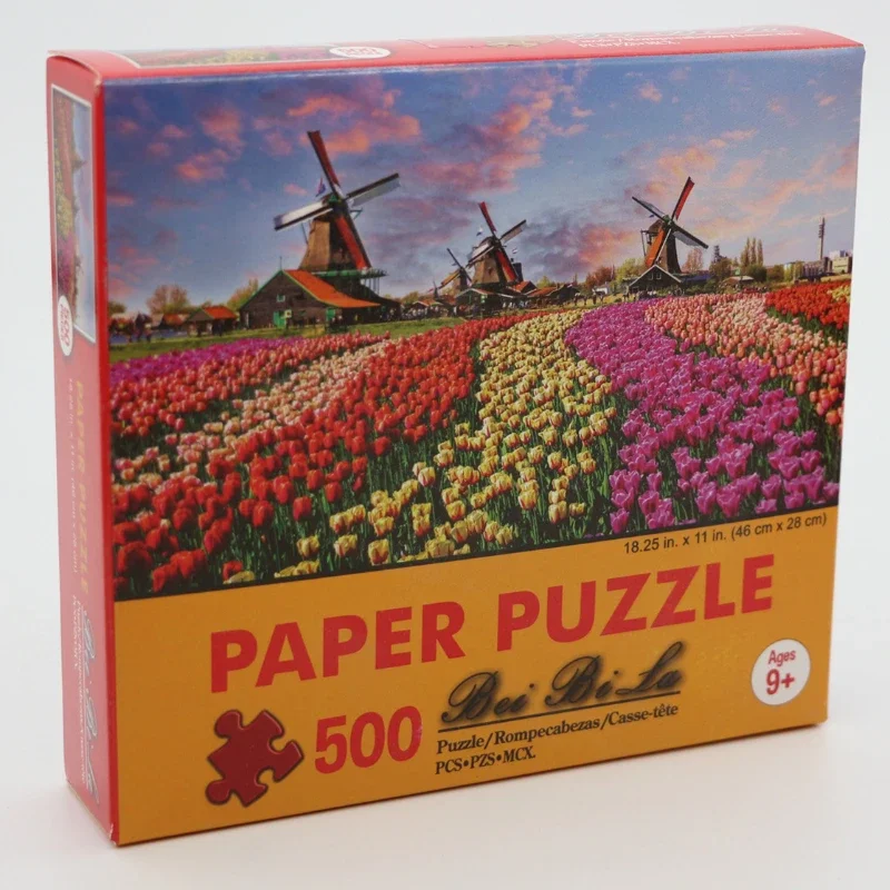 46*28cm puzzle 500 sztuk papieru obraz obraz olejny z krajobrazem sztuka puzzle dekompresyjne zabawki dla dorosłych gry rodzinne