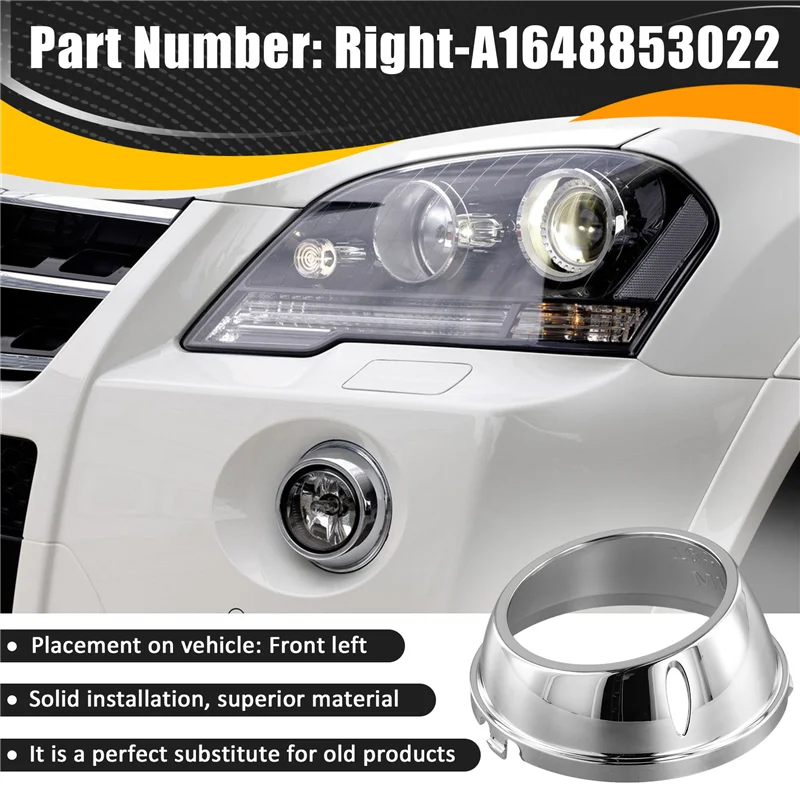مصباح الضباب المصد الأمامي من الكروم لسيارة Mercedes-Benz W164 Ml63 AMG