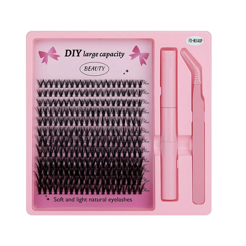 Soft Light Natural Eyelashes 40/60/80D No Glue Residue Longer Both Sides DIY Large Capacity Does Not Fall Apart