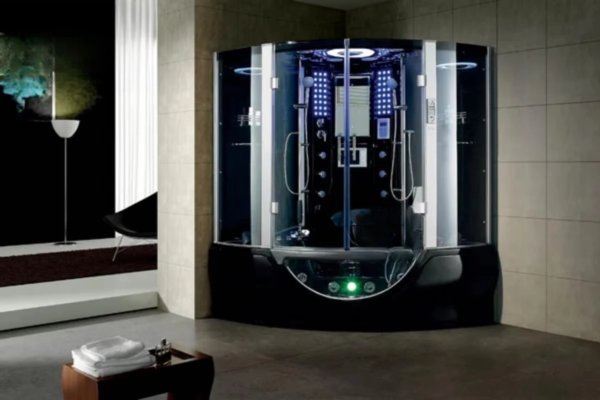 Cheap Aluminium Sliding Frame Steam Shower Cabin with Whirlpool Hot Tub Spa Modern Design Portable for 2-3 Person Use Bathroom
