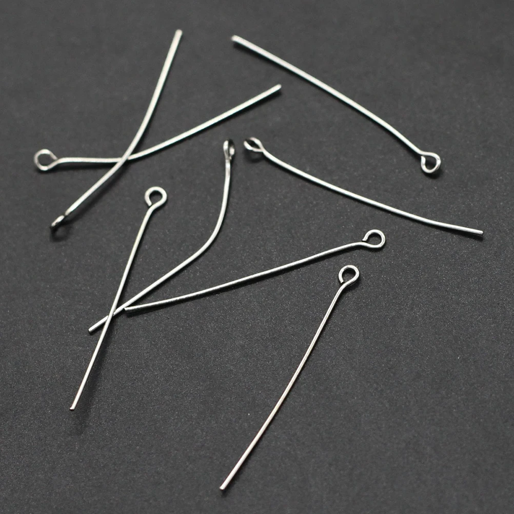 200 قطعة من دبابيس العين المفتوحة المصنوعة من الفولاذ المقاوم للصدأ قوية ومتينة لصنع المجوهرات بنفسك نتائج القلادة والسوار والأقراط