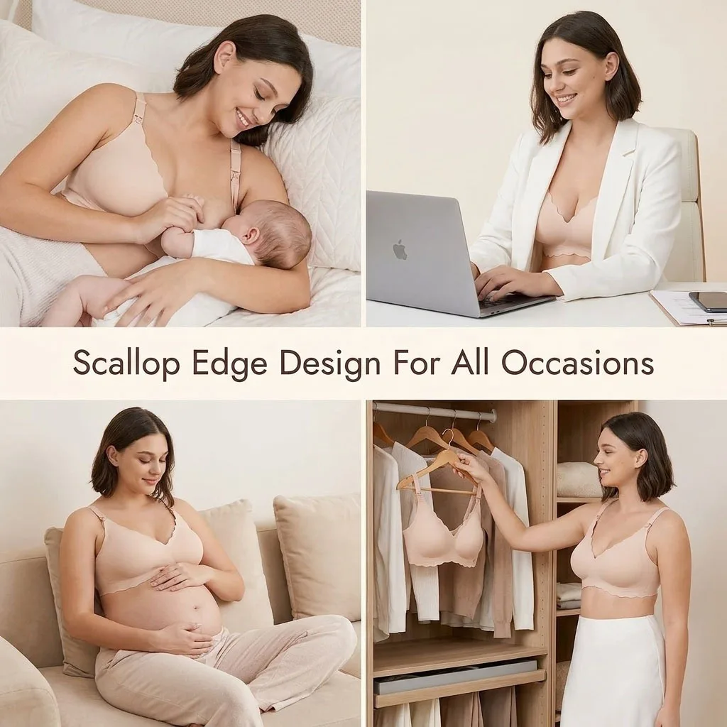 3XL Plus Size Maternity Nursing Bra Front Snap Opening Comfort Wireless Pregnancy Bra Postpartum Breastfeeding Sleep Underwear view 2