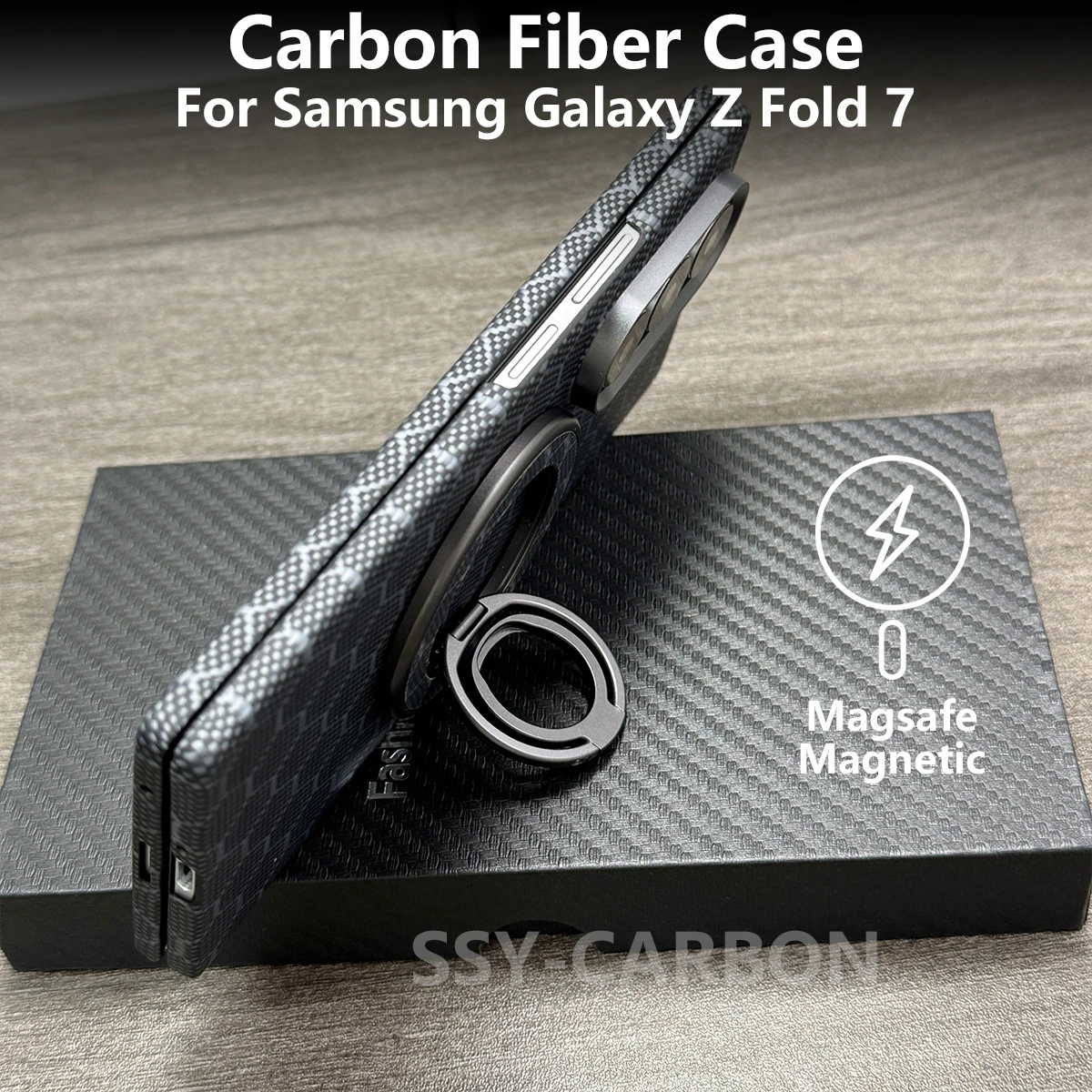 

Real Carbon Fiber Case For Samsung Galaxy Z Fold 7 Kevlar Aramid Magsafe Magnetic Phone Case Luxury Ultra-thin Cover Armor Shell