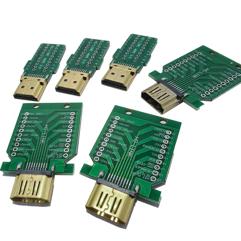 DIY Standard HDMI Welded Male Plug Female jack 19Pin Cable Connector 19+1 Gold-plated Repair Plug