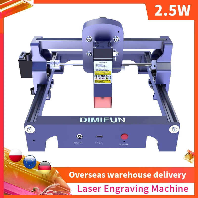 

DIMIFUN Laser Engraving Machine 2.5W for Home Use Woodworking High Precision Laser Cutting Machine——Working area 130*130mm