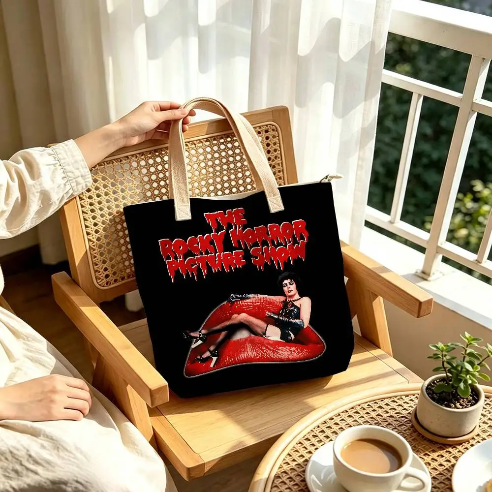 Cult-Musical „The Rocky Horror Picture Show“ – bedruckte Damen-Schultertasche aus Baumwoll-Polyester-Mischgewebe, lässige Einkaufstasche, Geschenkidee. – Detail 6