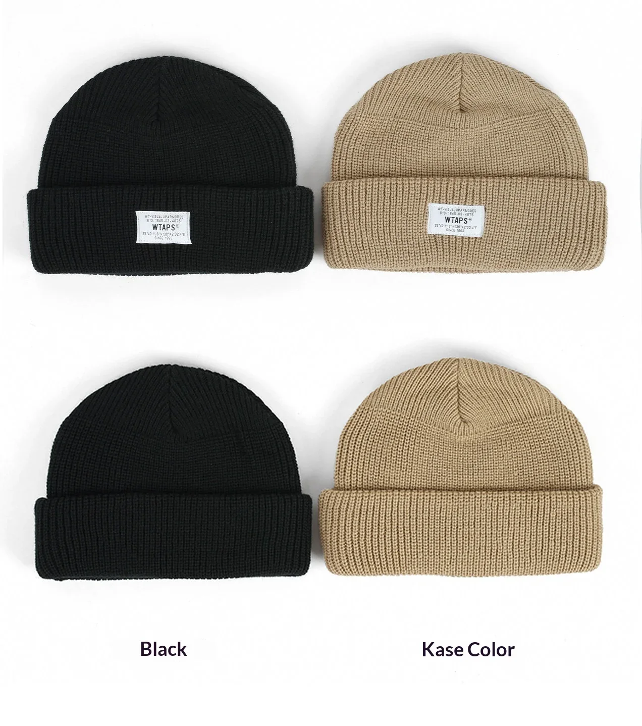 WTAPS Knit Beanie Men Women Autumn Winter Warm Hat Cold Protection Casual Streetwear Couple Fashion Knitted Cap