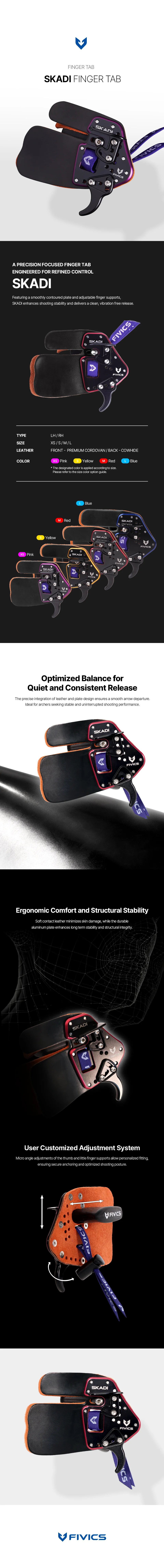 FIVICS SKADI FINGER-TABS für Recurve-Bögen – Premium Cordovan-Leder, stabiler Bogenschieß-Finger-Tab, verstellbares Design für Links-/Rechtshänder – Detail 1