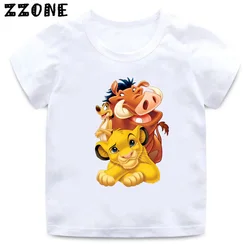 Hot Sale The Lion King Cute Simba Print Cartoon Kids T-Shirts Funny Girls Clothes Baby Boys T shirt Summer Children Tops,ooo5315