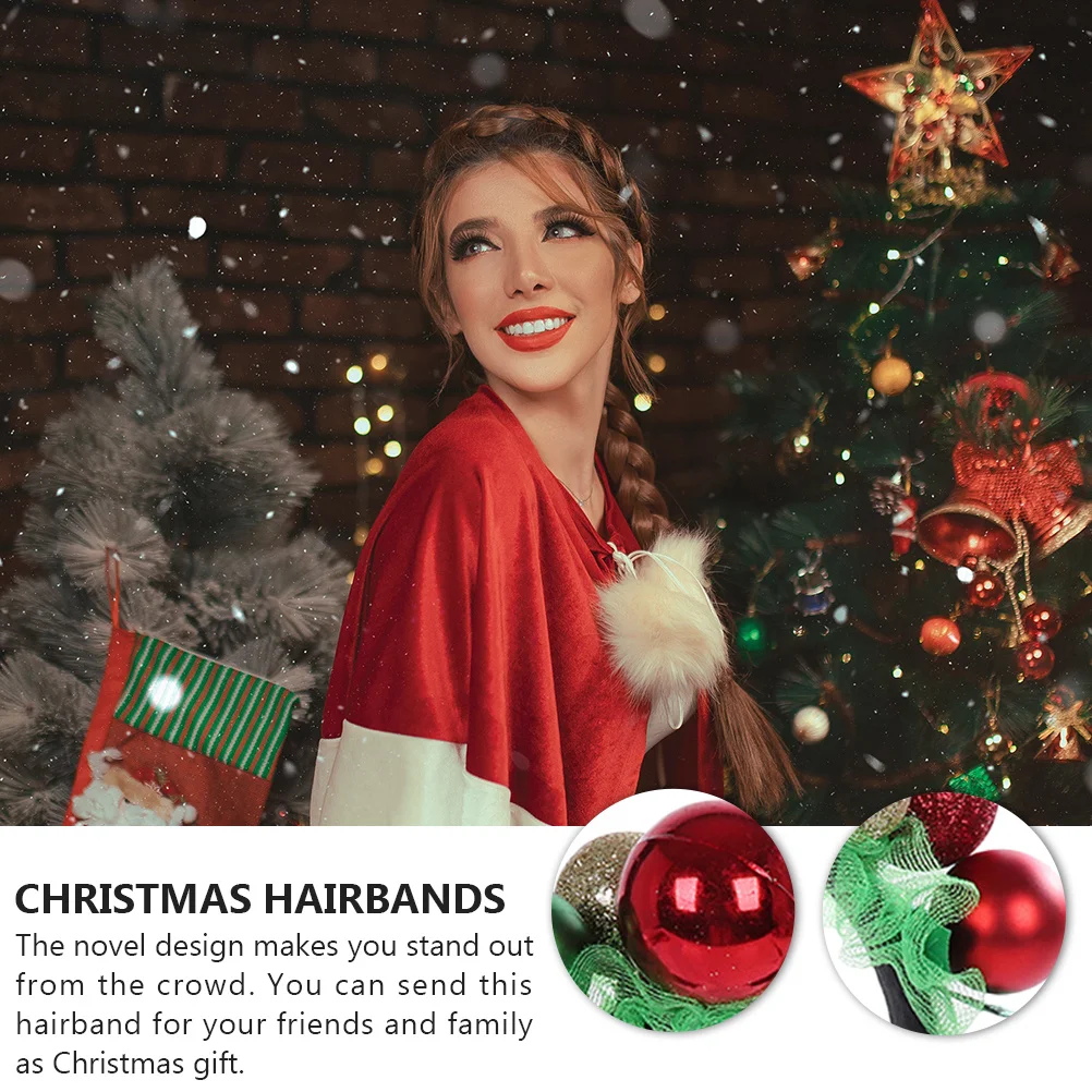 

Bell Headband Bright Holiday Party Hairbands Christmas Supplies Decorative Accessory For Family Gift