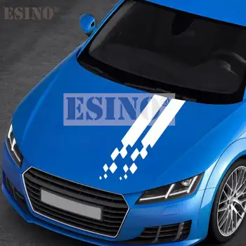 全新通用設計條紋汽車引擎蓋貼紙,乙烯基材質,賽車運動風格,車頭貼紙,汽車配件 8 最佳銷售 賽車條紋 - №8