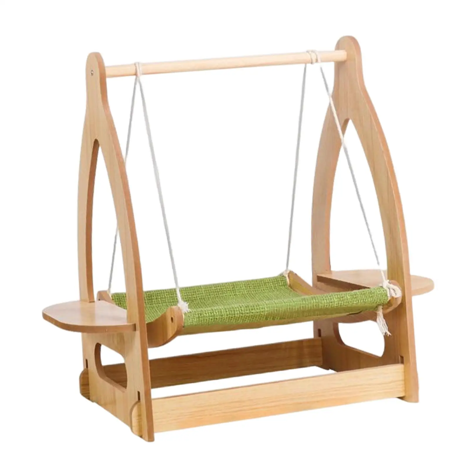 Cat Hammock Lounger Cat Bed Durable Wooden Frame Pet Hanging Swing Elevated Pet Bed Cat Chair for Indoor Cats Easy Assembly