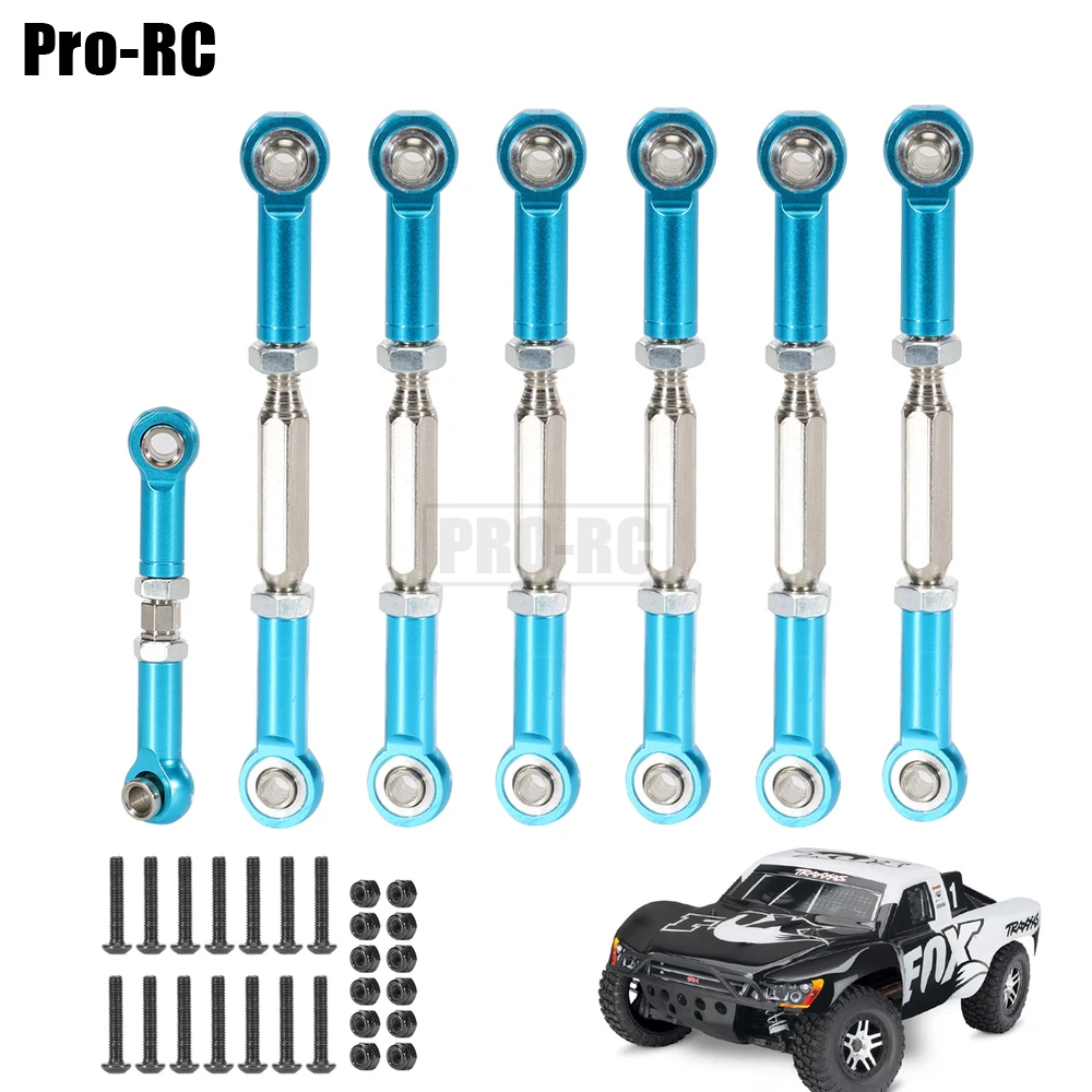 7Pcs Adjustable Metal Pull Rod Link Linkage 3644 Set for 1/10 Traxxas Slash 4X4 / 2WD Short Course Car Upgrade Parts