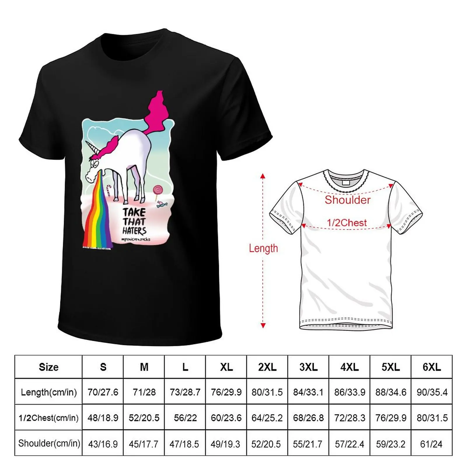 Unicorn throwing up rainbow T-Shirt Quick Dry Travel T-Shirt