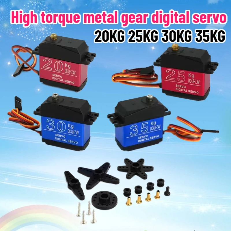 

20KG 25KG 30KG 35KG High-Torque Waterproof Servo180 Degree Digital Copper Gear/Steel Gear Servo for Robot Arm DIY Metal Gear
